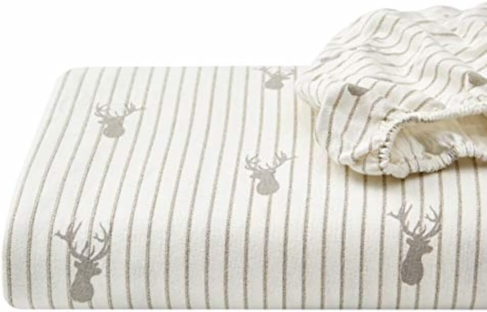 Breathable Cotton King Sheet Set with Charming Flannel Print - Giftable Luxury