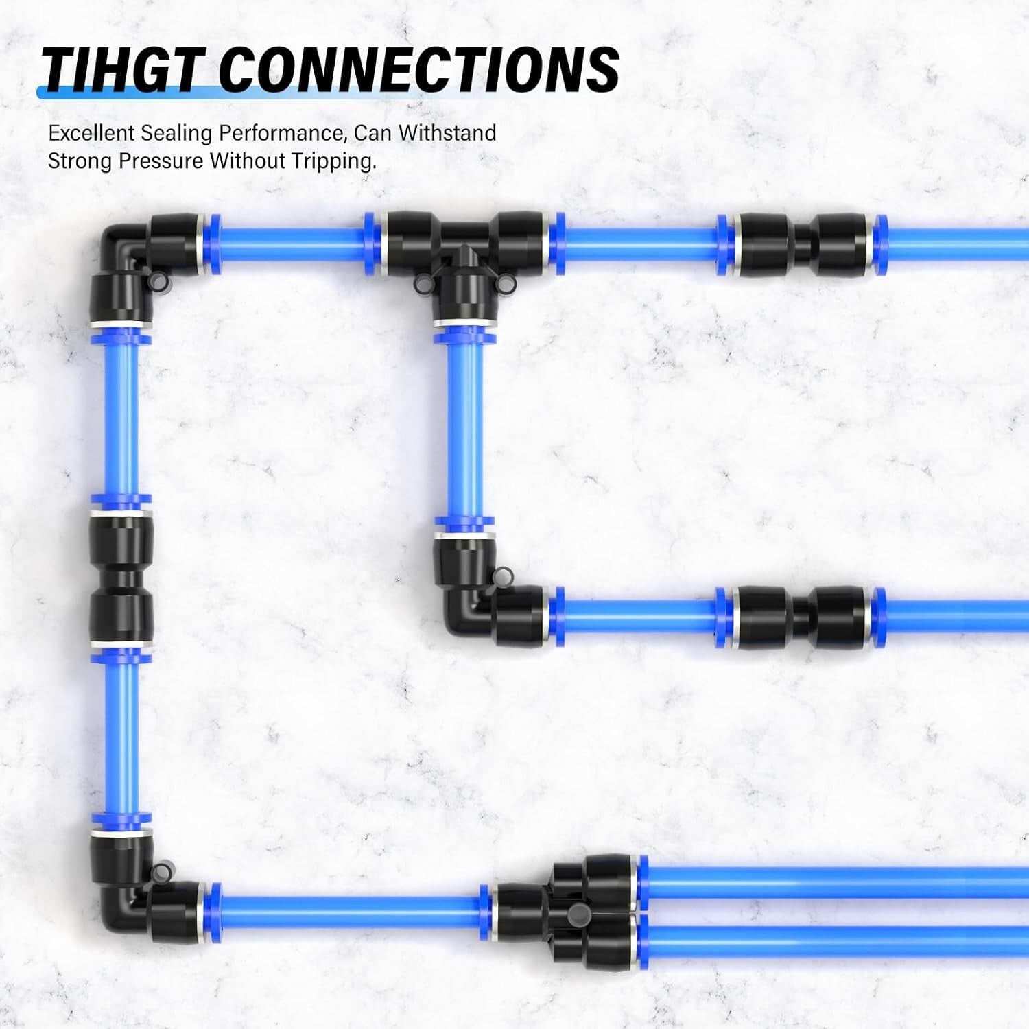 Durable Copper and Plastic Pneumatic Fittings - 66-Piece Set for Professionals