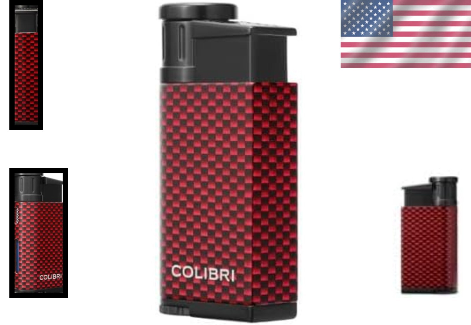 EVO Jet Flame Butane Lighter - Red Carbon Fiber - Windproof & Refillable Design
