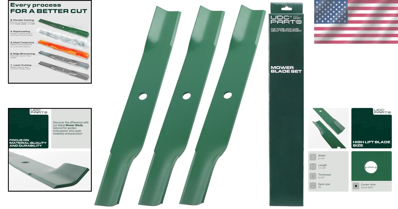 Triple Pack of Precision Blades for Toro TimeCutter & Exmark 50 Inch Mowers