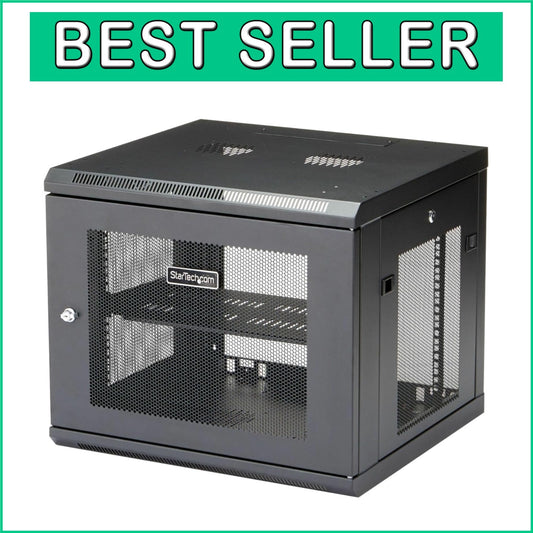 9U Wall Mount Network Cabinet with 1U Shelf - Secure IT Storage Solution