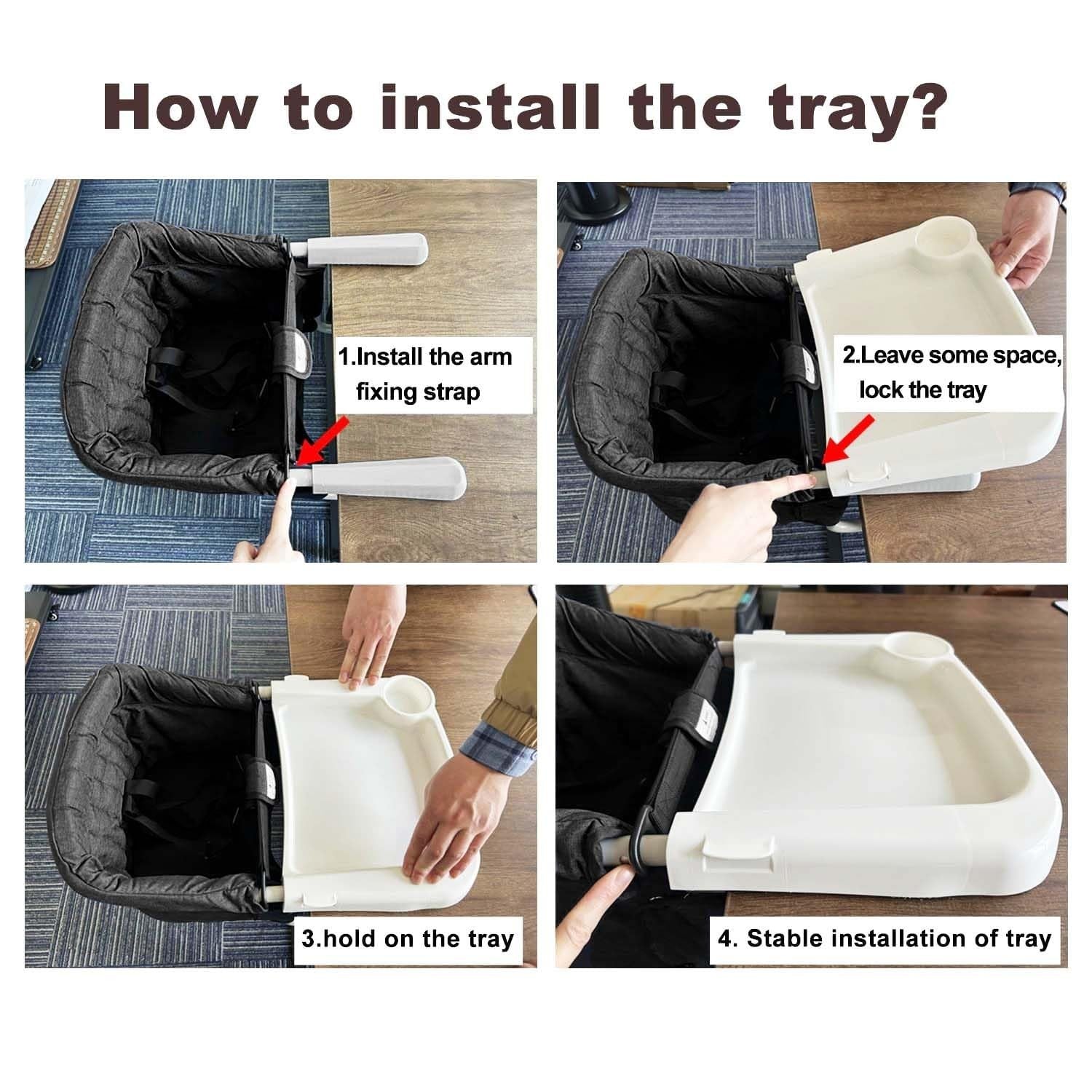 Sturdy Hook On Chair with Safety Tray for Toddler Dining - 37lbs Capacity