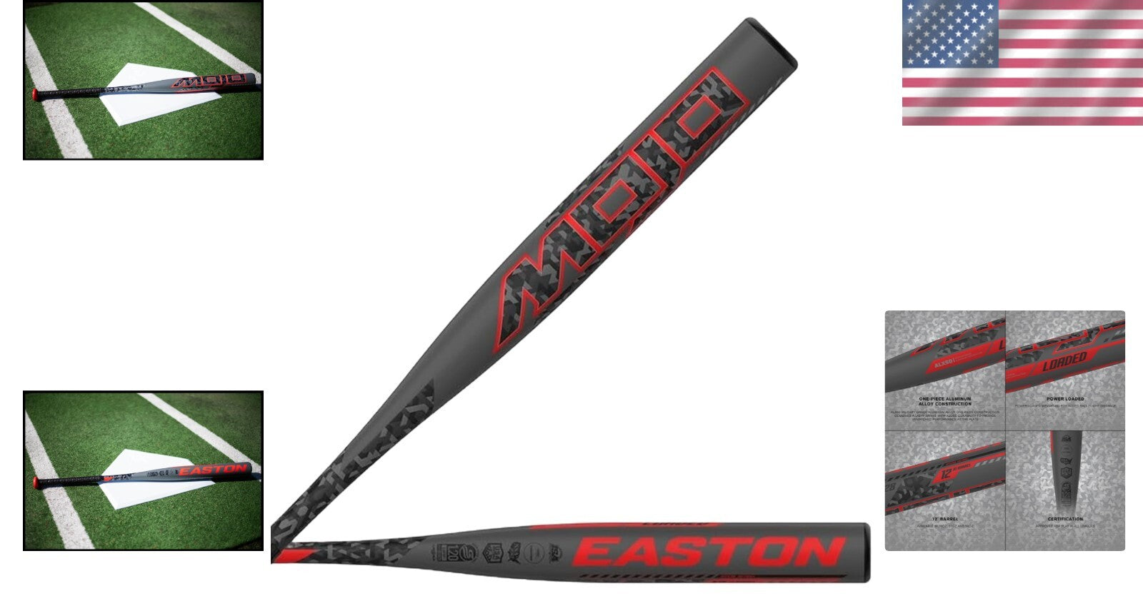 Easton MOJO Slowpitch Softball Bat 12" Barrel - Power Loaded for All Fields
