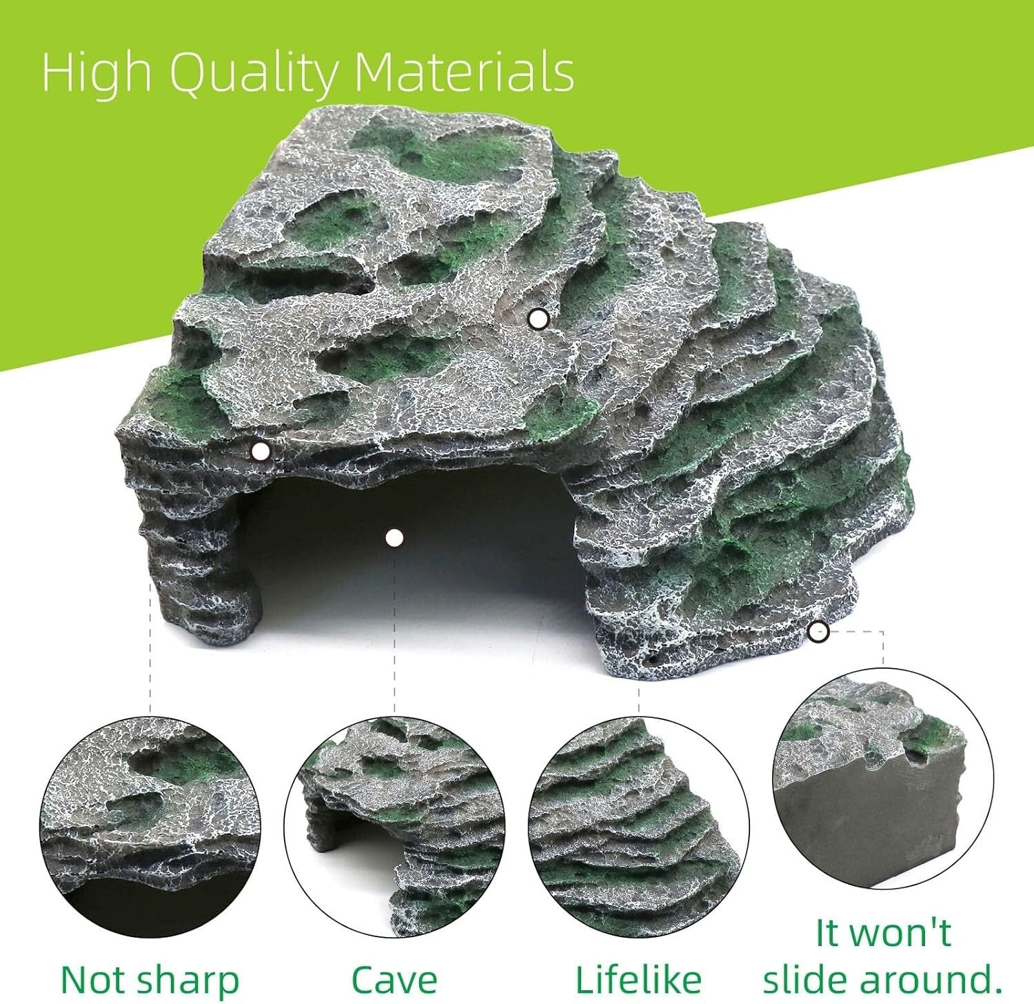 Multi-Purpose Reptile Basking Hideout - Large Rock Formation for Bearded Dragons