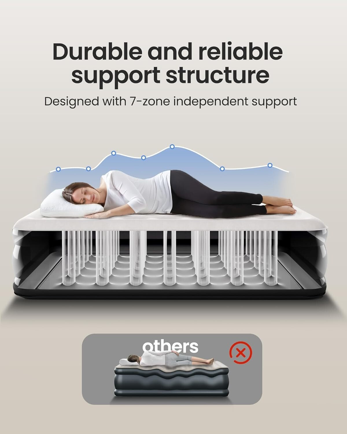 18” King Air Mattress with Built-in Pump - Foldable & Space-Saving Solution