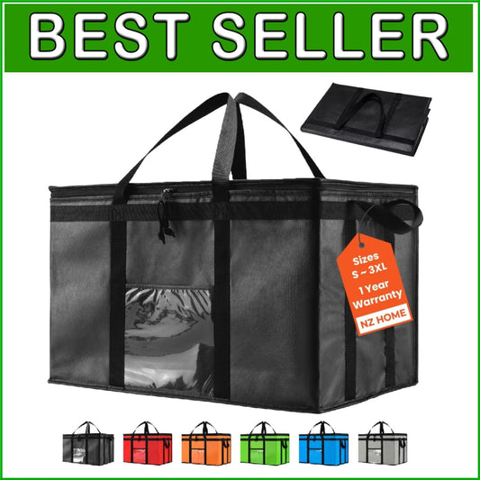 3XL Insulated Grocery and Delivery Bags with Zipper - Food Safety Guaranteed