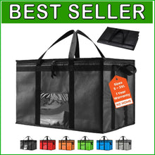 Load image into Gallery viewer, 3XL Insulated Grocery and Delivery Bags with Zipper - Food Safety Guaranteed