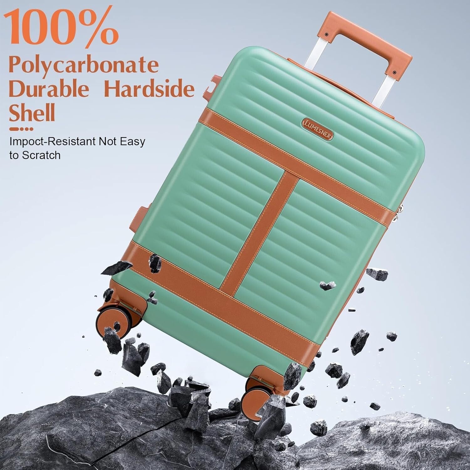 Durable 20 Inch Hardshell Carry On with Integrated 18 Inch Backpack & Organizer