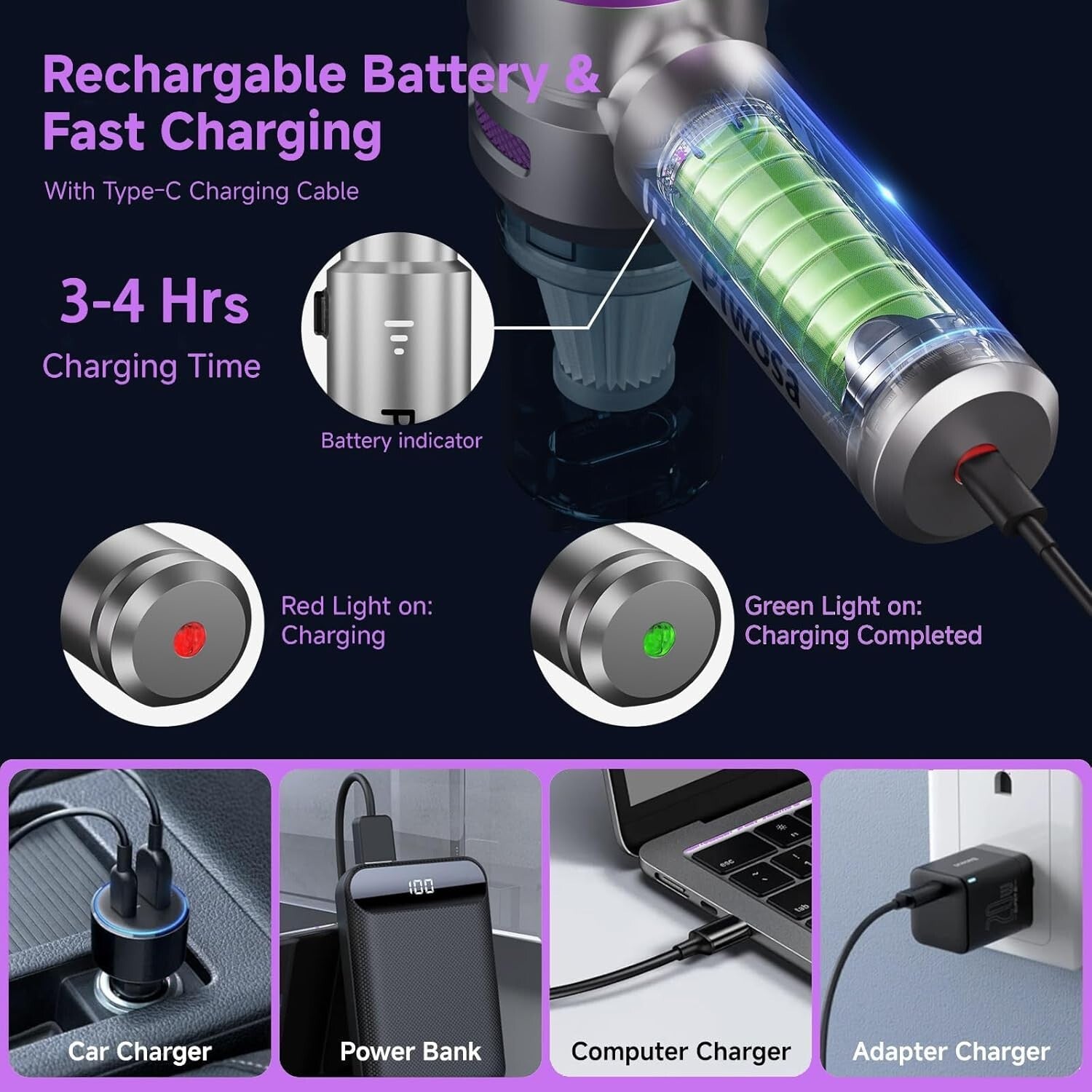 Lightweight Cordless Vacuum Cleaner - 4-in-1 with Blowing & Inflating Functions