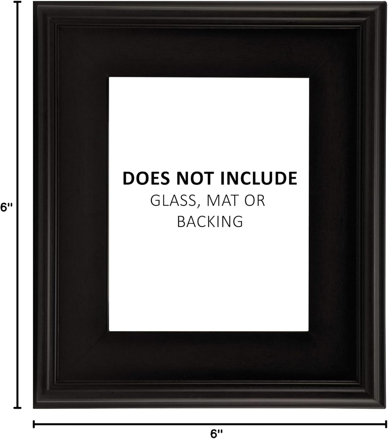 6x6 Plein Air Black Wooden Picture Frame for Art and Photos - Modern Style