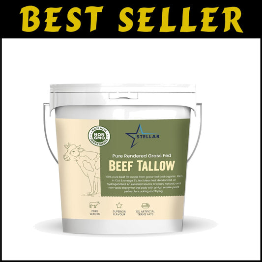 Authentic Beef Tallow - Pure Cooking Fat with High Smoke Point & Rich Taste