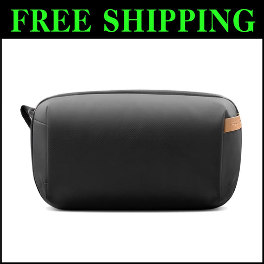 Waterproof Travel Tech Organizer Pouch for Electronics & Accessories - Black