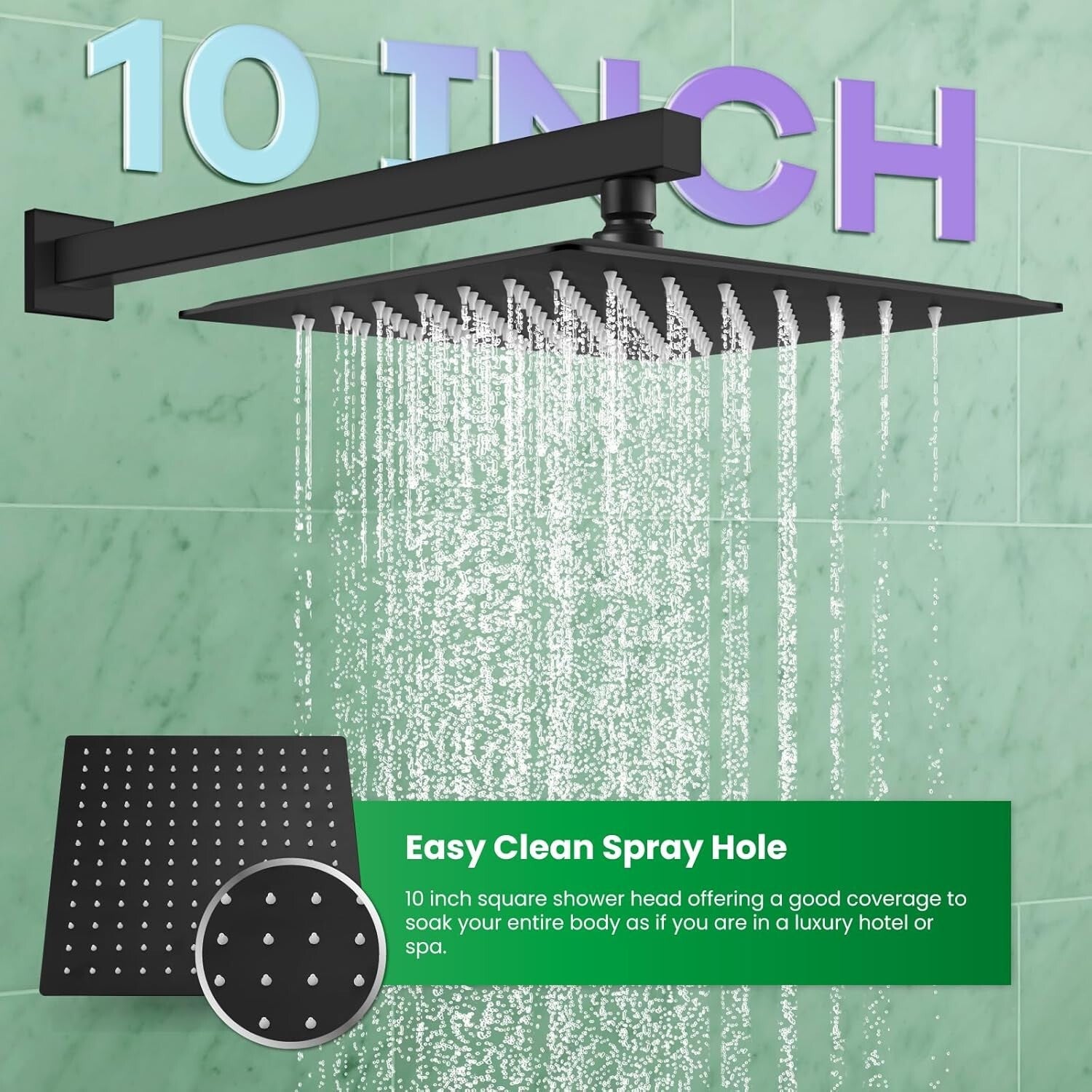 Complete Brass Rainfall Shower System: Matte Black Shower Head & Mixer Valve