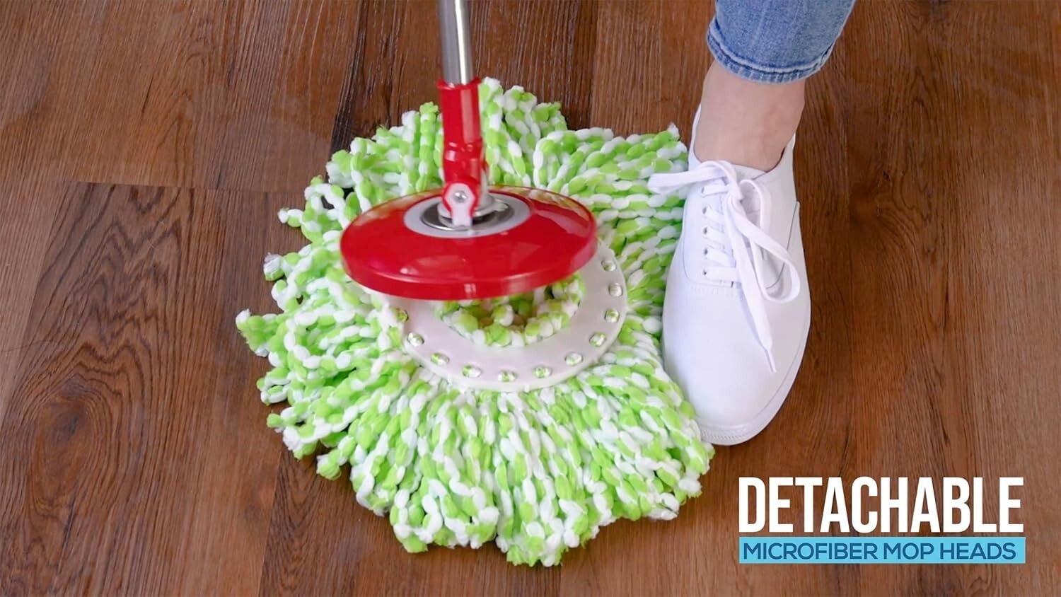Ultimate Spin Mop Cleaning System - 3 Microfiber Heads & Easy Use for All Floors