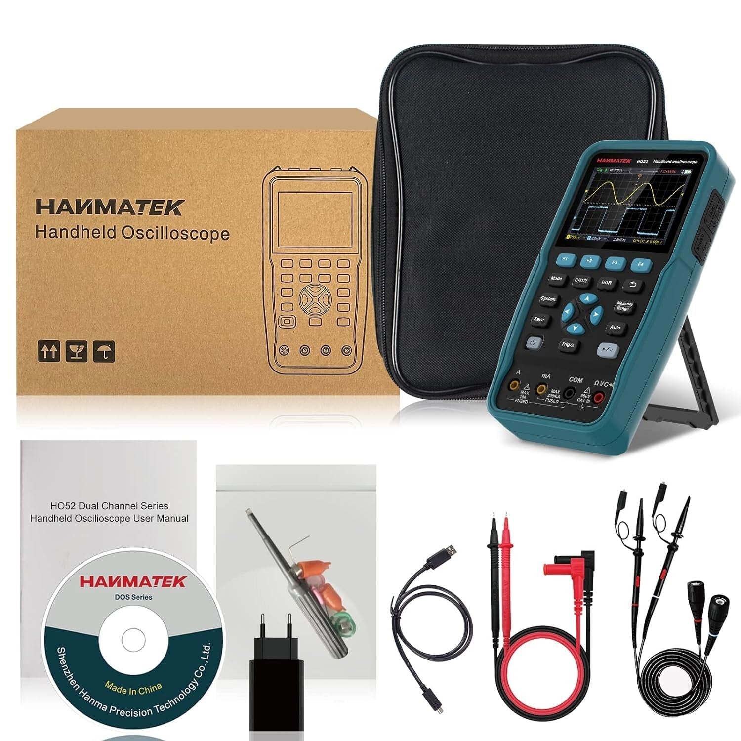 100MHz Bandwidth Handheld Digital Oscilloscope with Memory & USB Connectivity