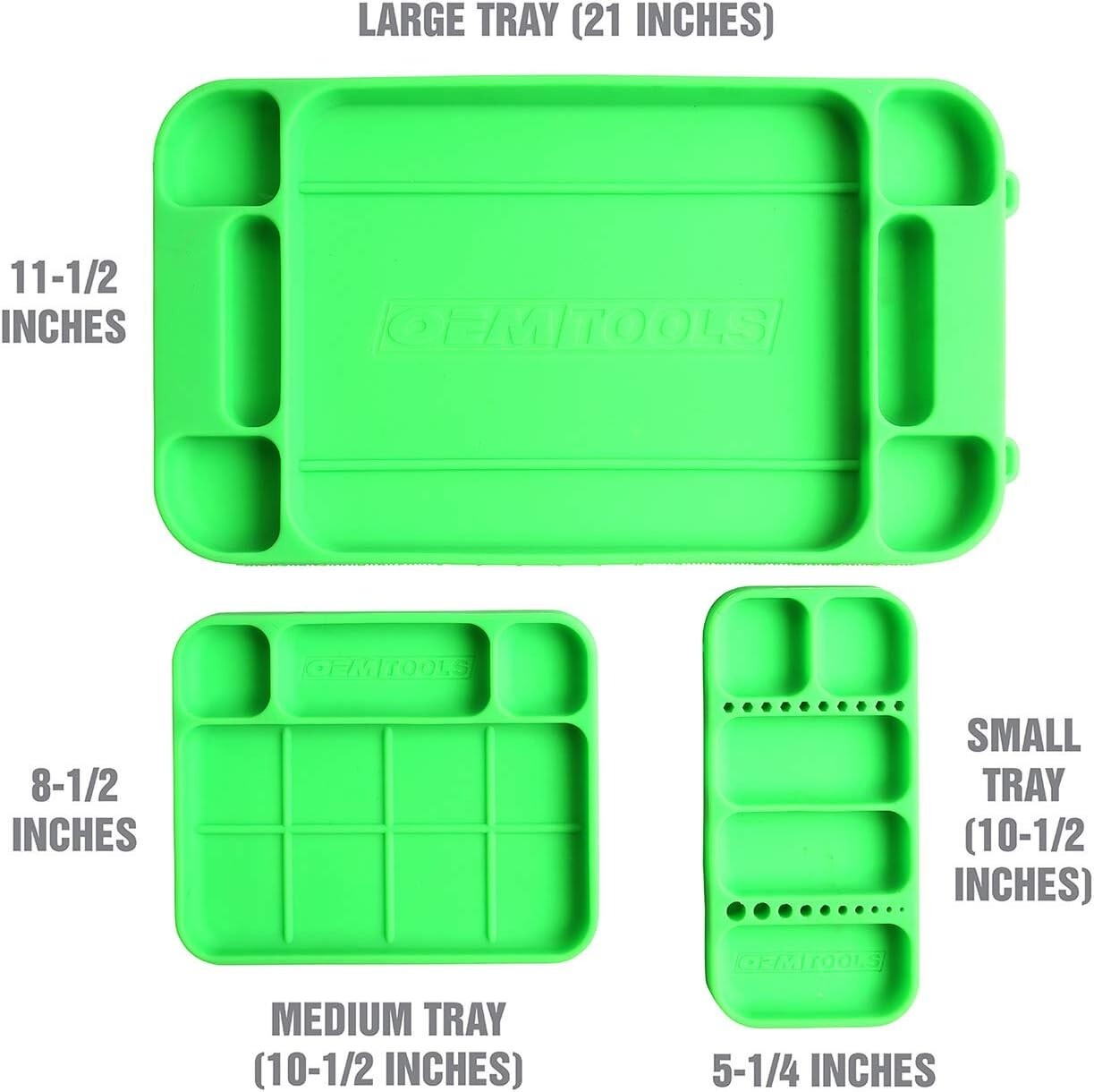 Heat-Resistant Rubber Tool Mats: 3-Piece Rounding Tray Set for Easy Organization
