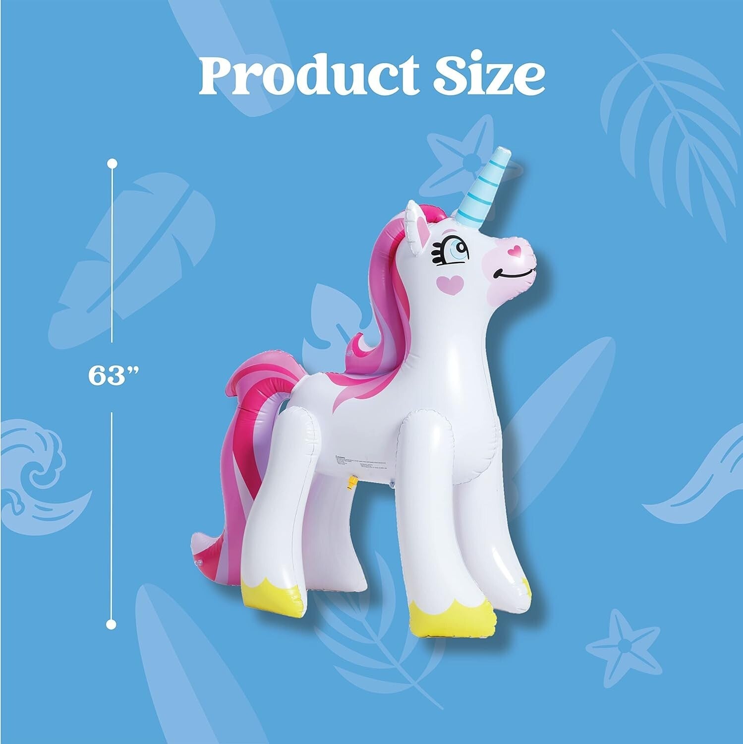 Fun & Easy 63" Pink Unicorn Inflatable Sprinkler - Perfect for Summer Play
