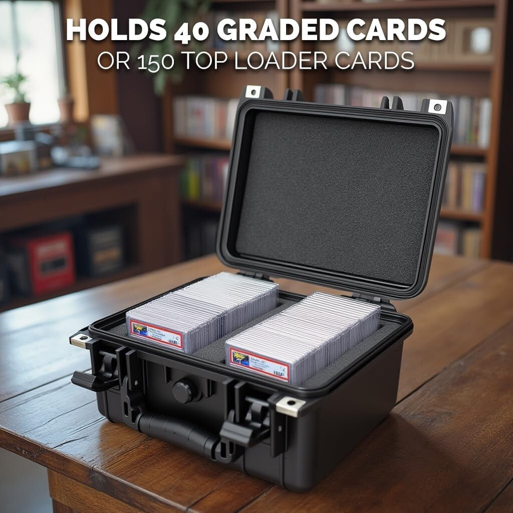 Crushproof Card Storage Box with Dividers for 40 BGS PSA Slabs & 150 Top Loaders