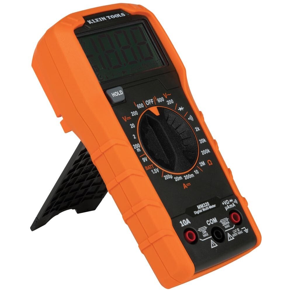 Battery-Powered Digital Multimeter with Flashlight & GFCI Receptacle Tester Kit