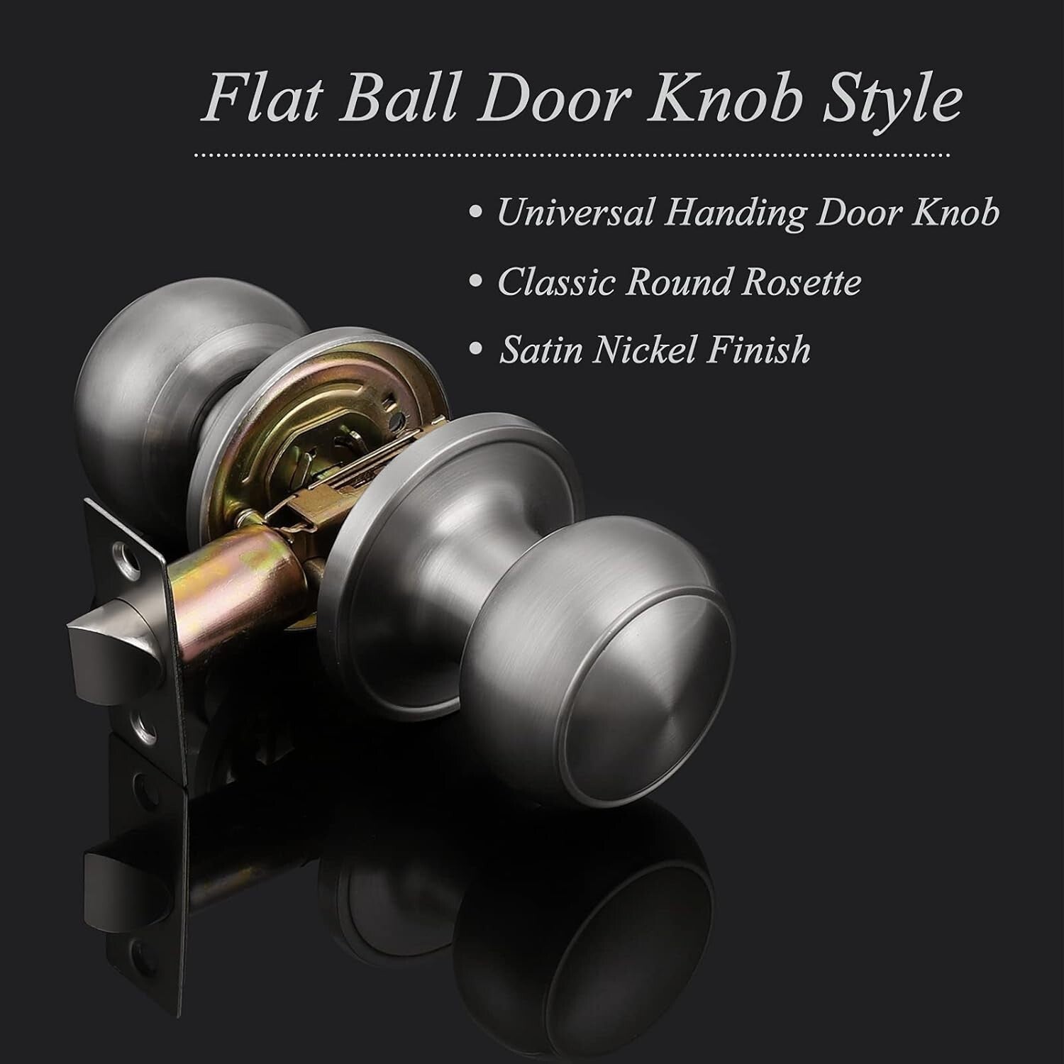 Elegant 10-Pack Adjustable Door Knobs for Hallway and Closet - Brushed Nickel