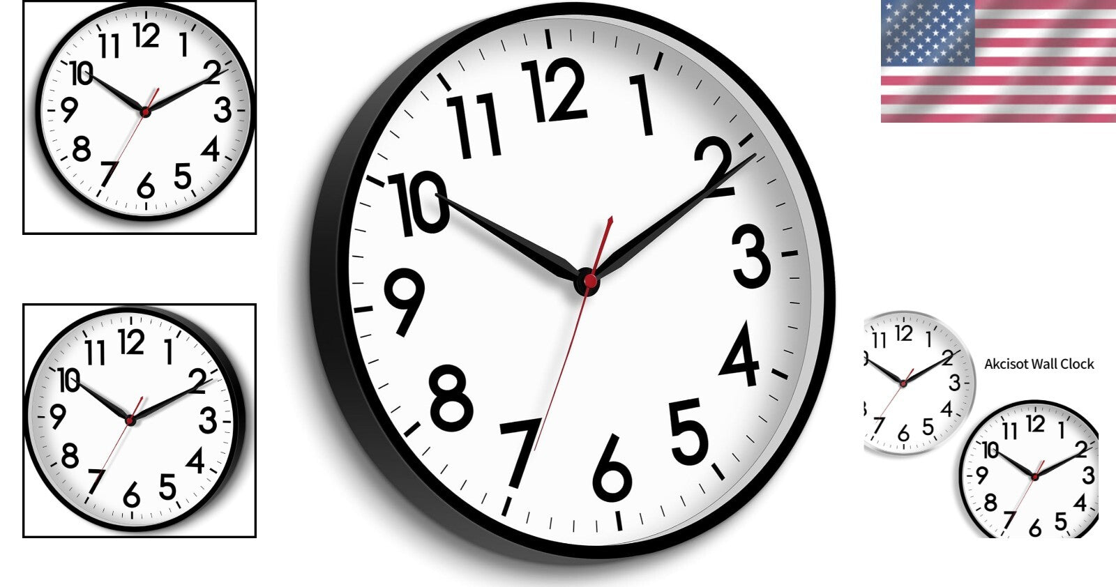 Modern 16" Wall Clock with Silent Sweep Movement - Ideal for Indoor/Outdoor Use