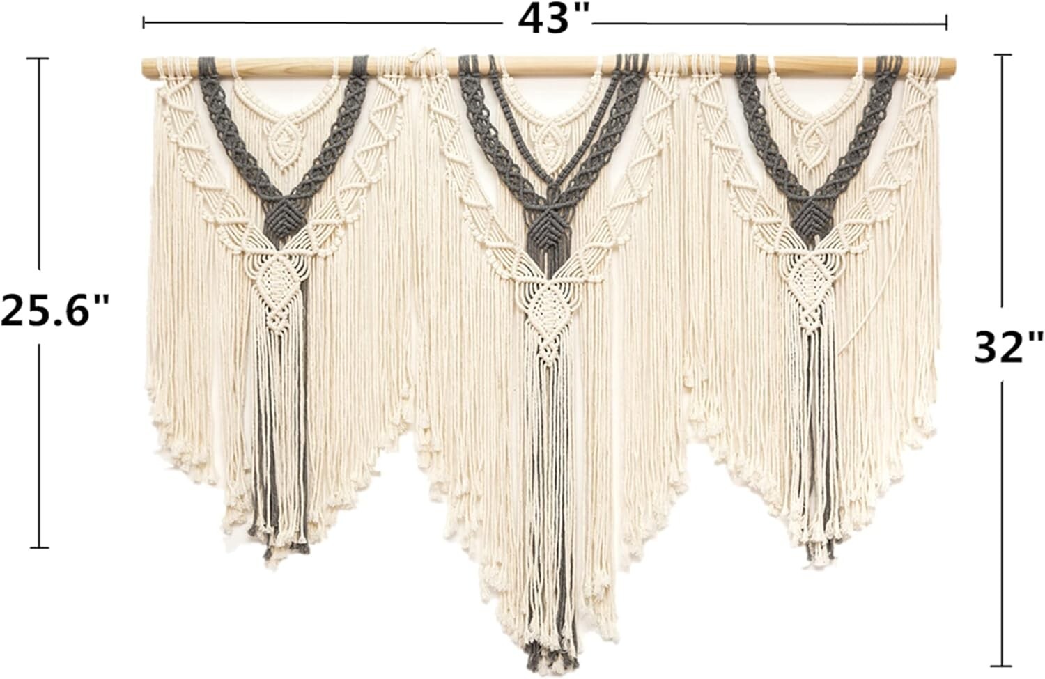 Elegant 43"x32" Bohemian Macrame Wall Tapestry - Ideal Gift for Any Occasion