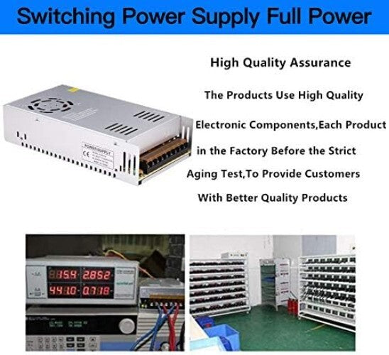 Durable Metal Switching Power Supply 110V/220V to 12V 50A for 3D Printers & More