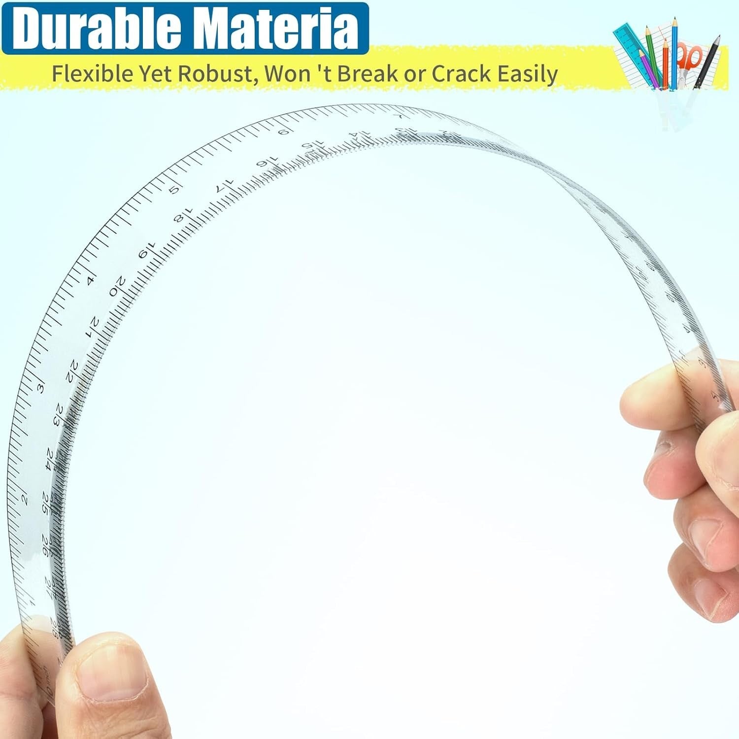 Durable 12 Inch Clear Plastic Rulers - Perfect for Classrooms and Home Learning