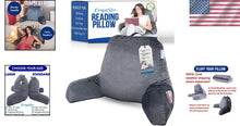 Load image into Gallery viewer, Breathable Backrest Pillow for Bed with Pockets - Perfect for Reading &amp; Resting