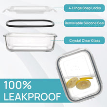 Load image into Gallery viewer, Durable 35oz Glass Storage Containers - Dishwasher &amp; Microwave Safe Meal Prep