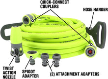 Load image into Gallery viewer, ZillaGreen 50ft Hybrid Polymer Garden Hose Kit with Quick Connect Attachments