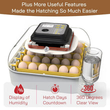 Load image into Gallery viewer, Stable Temperature 30-Egg Incubator with Circulating Airflow &amp; Humidity Display
