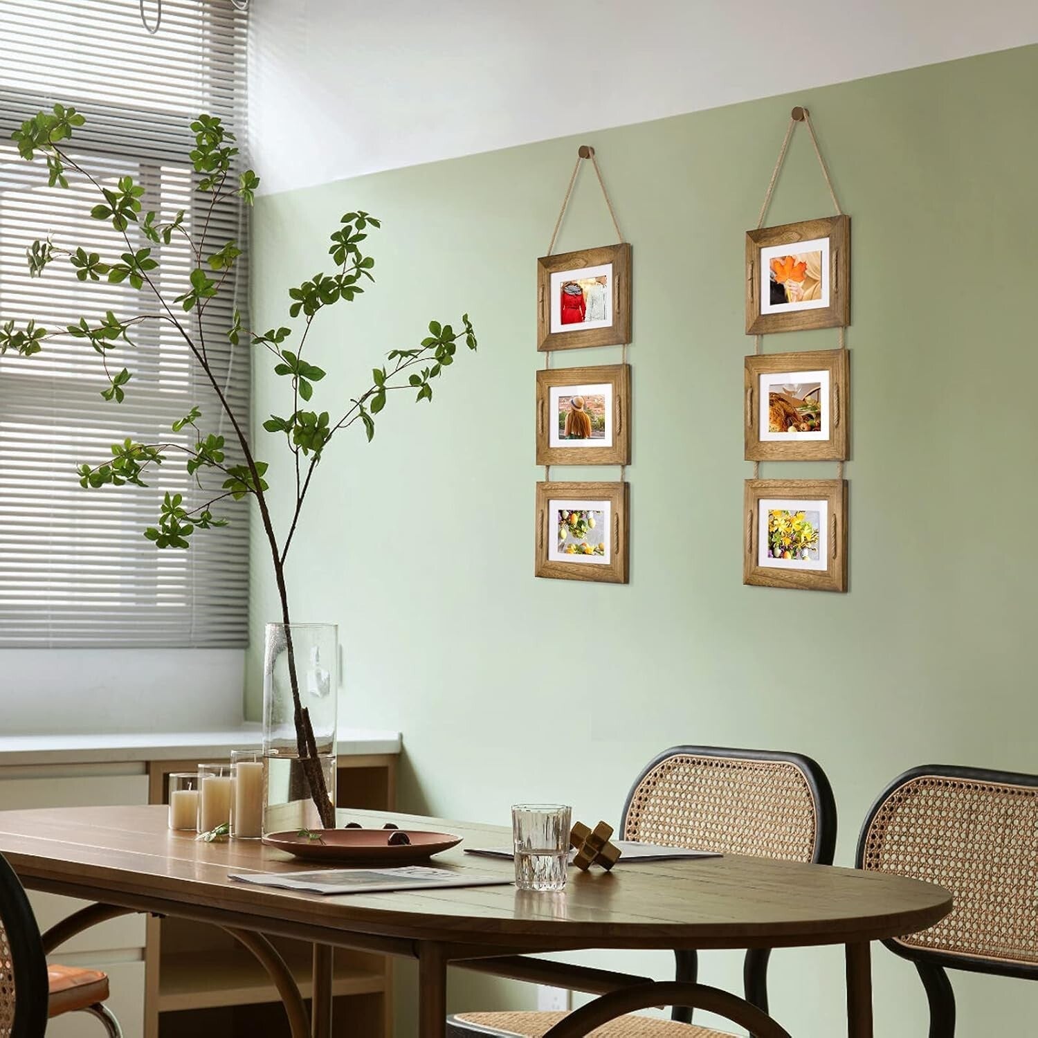 Elegant Rustic Black 5x7 Picture Frames with Versatile Hanging Options