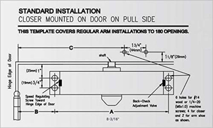 Adjustable Auto Door Closer - Commercial-Grade, Matte Black Finish for Light Use