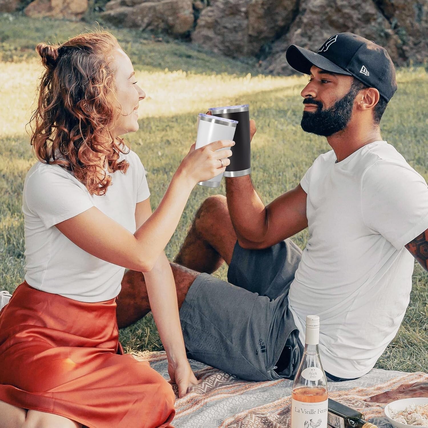 20 oz Double Wall Insulated Stainless Steel Travel Mugs - Set of 8 for Hot/Cold