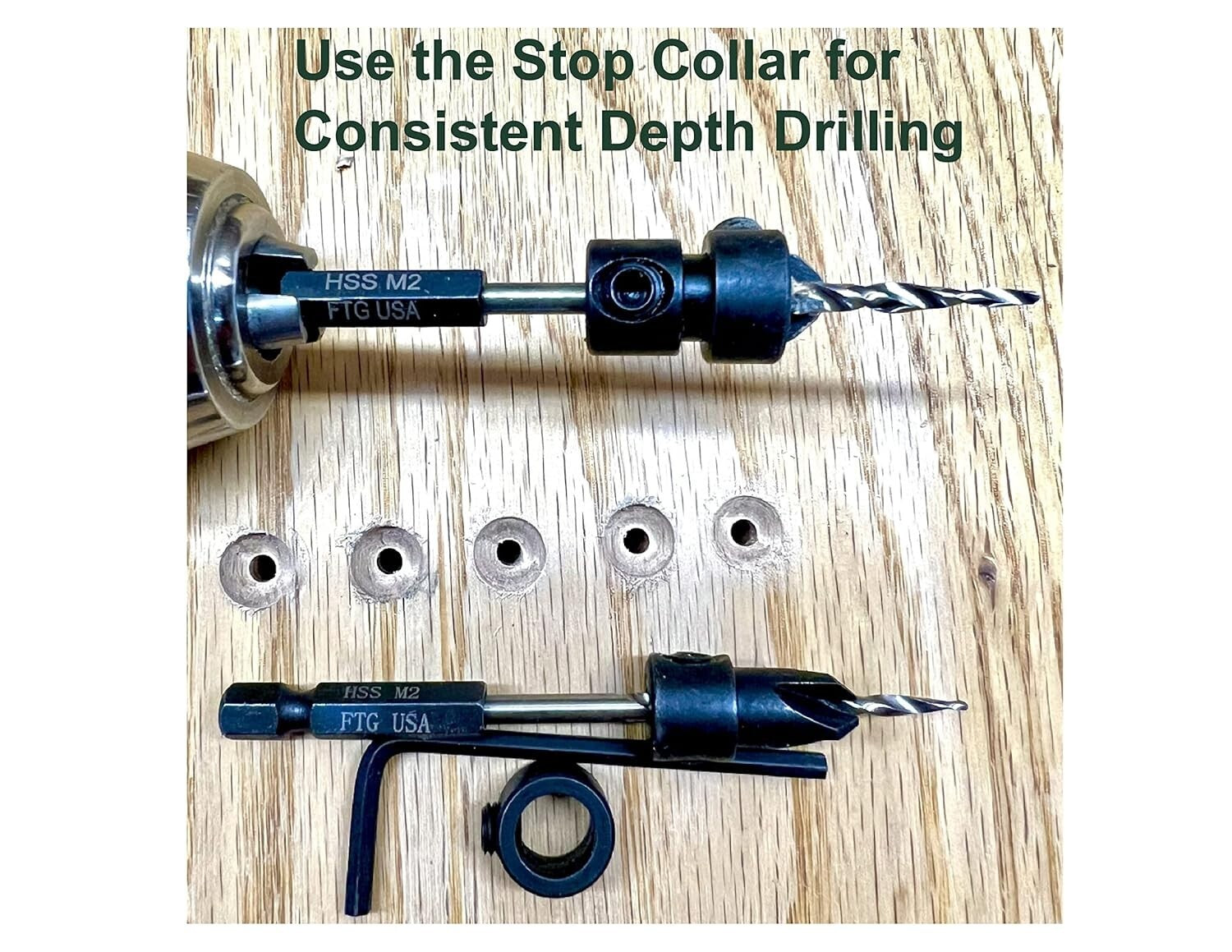 Adjustable Countersink Drill Bit Set - 12-Pc High-Speed Steel for Woodworking