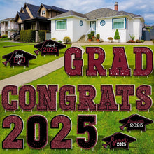 Load image into Gallery viewer, Neon Graduation Yard Decorations - 20 Inspirational Signs for Class of 2025