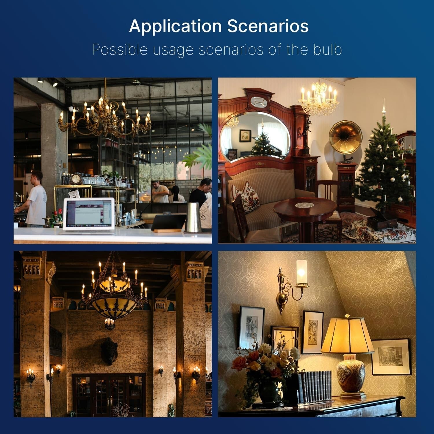 Elegant 24 Pack Dimmable E12 LED Chandelier Bulbs - 40W Incandescent Equivalent