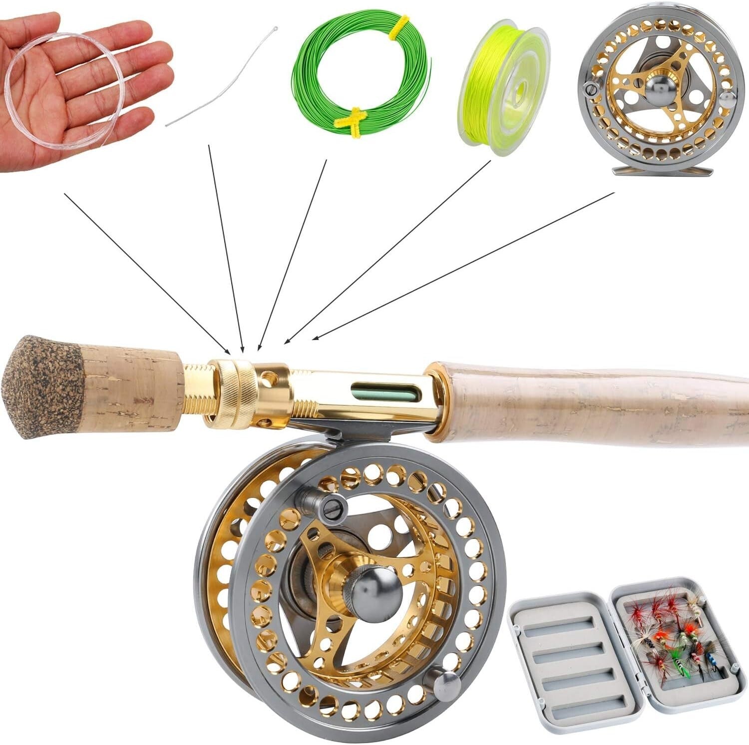 Medium Heavy Fly Fishing Rod Reel Combo with Cork Handle - Ideal for All Anglers