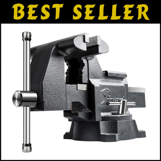 Sturdy 6.5 Inch Ductile Iron Bench Vise - 210° Swivel Base for Precision Work