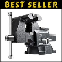 Load image into Gallery viewer, Sturdy 6.5 Inch Ductile Iron Bench Vise - 210° Swivel Base for Precision Work