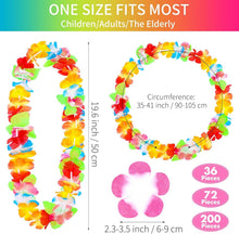 Load image into Gallery viewer, 200 Lightweight Hawaiian Leis in 50 Colors - Ideal for Birthday and Luau Themes