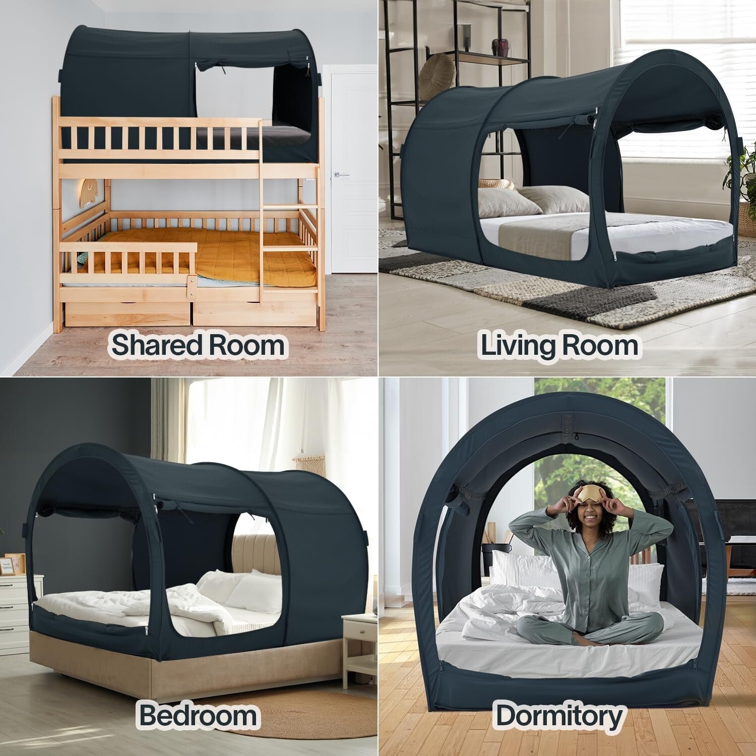Breathable Indoor Privacy Tent for Twin Beds - Cozy Sleep Space Anywhere