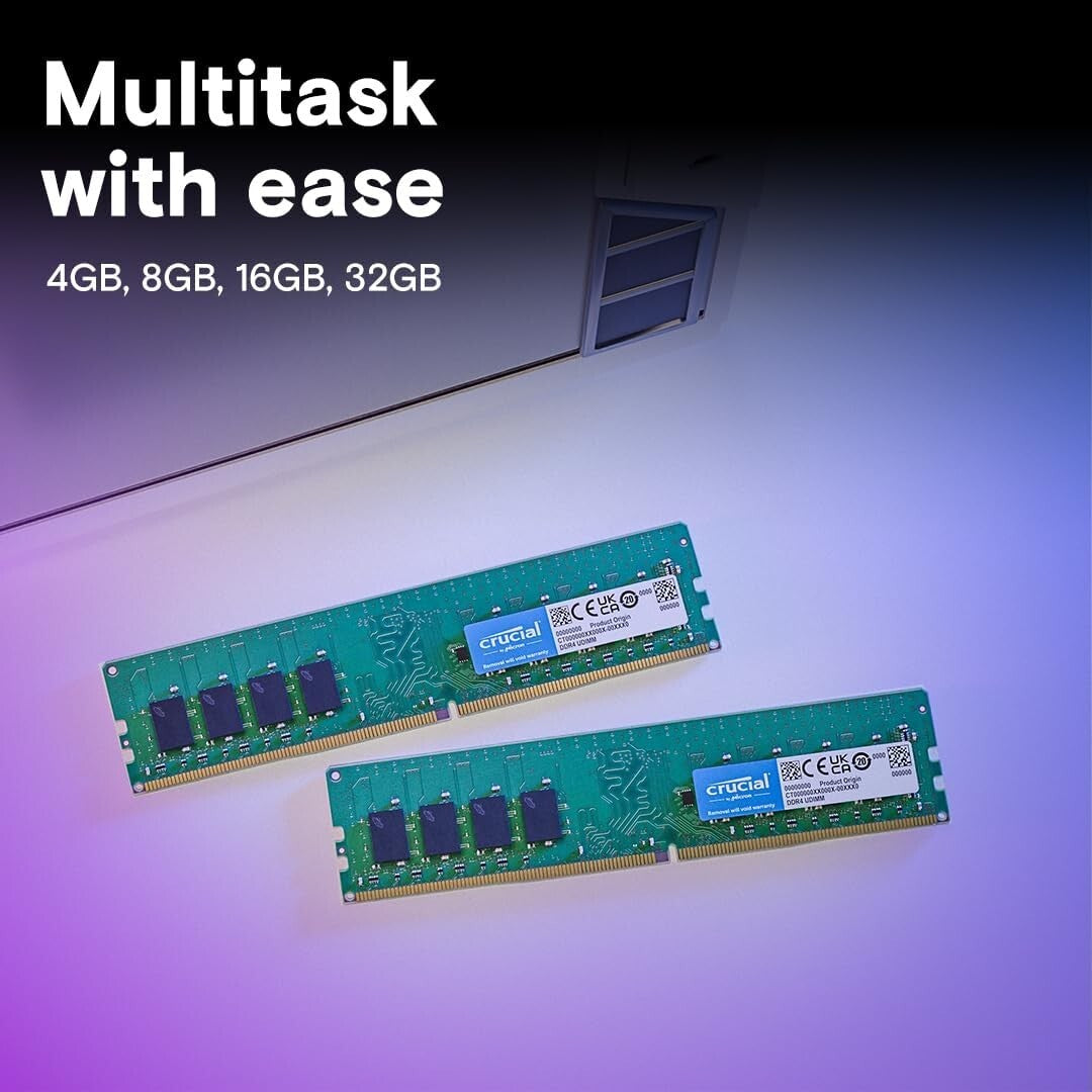 32GB DDR4 3200MHz Memory Kit for PCs, Easy Installation & Trusted Micron Quality