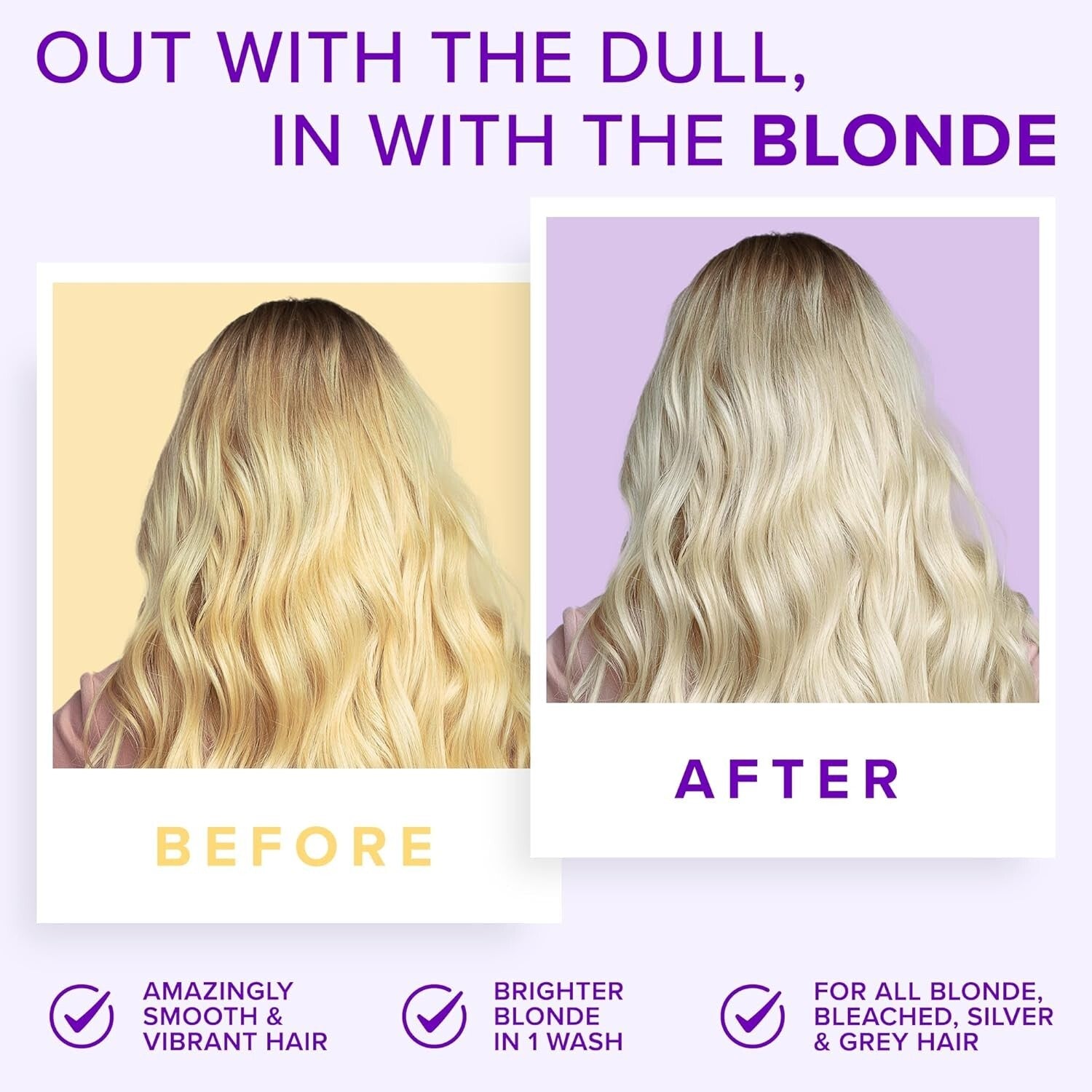 Sulfate Free Purple Shampoo & Conditioner Duo - 2 x 16.9 Fl Oz for Blonde Hair