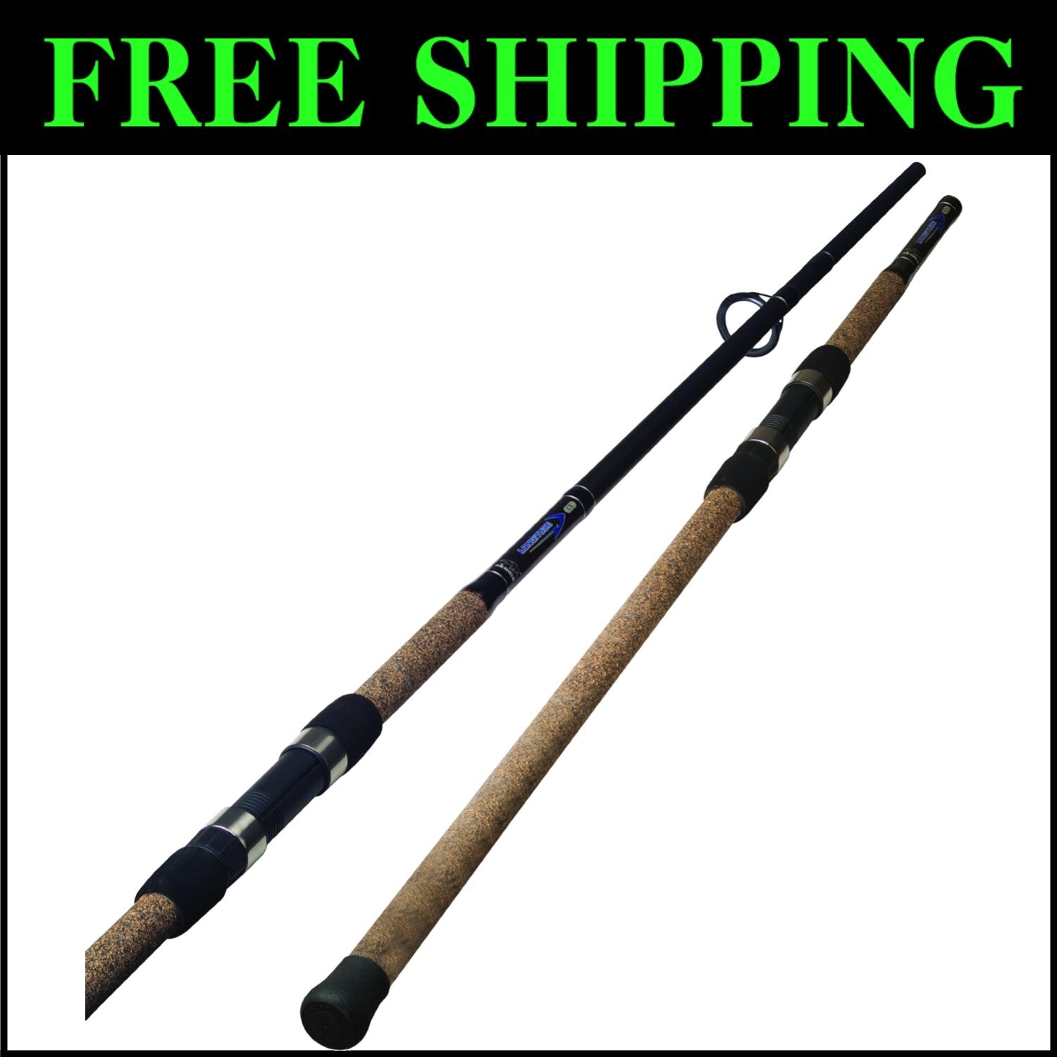 Durable 8' Medium Fast Surf Rod with Graphite Composite & Comfortable Grip