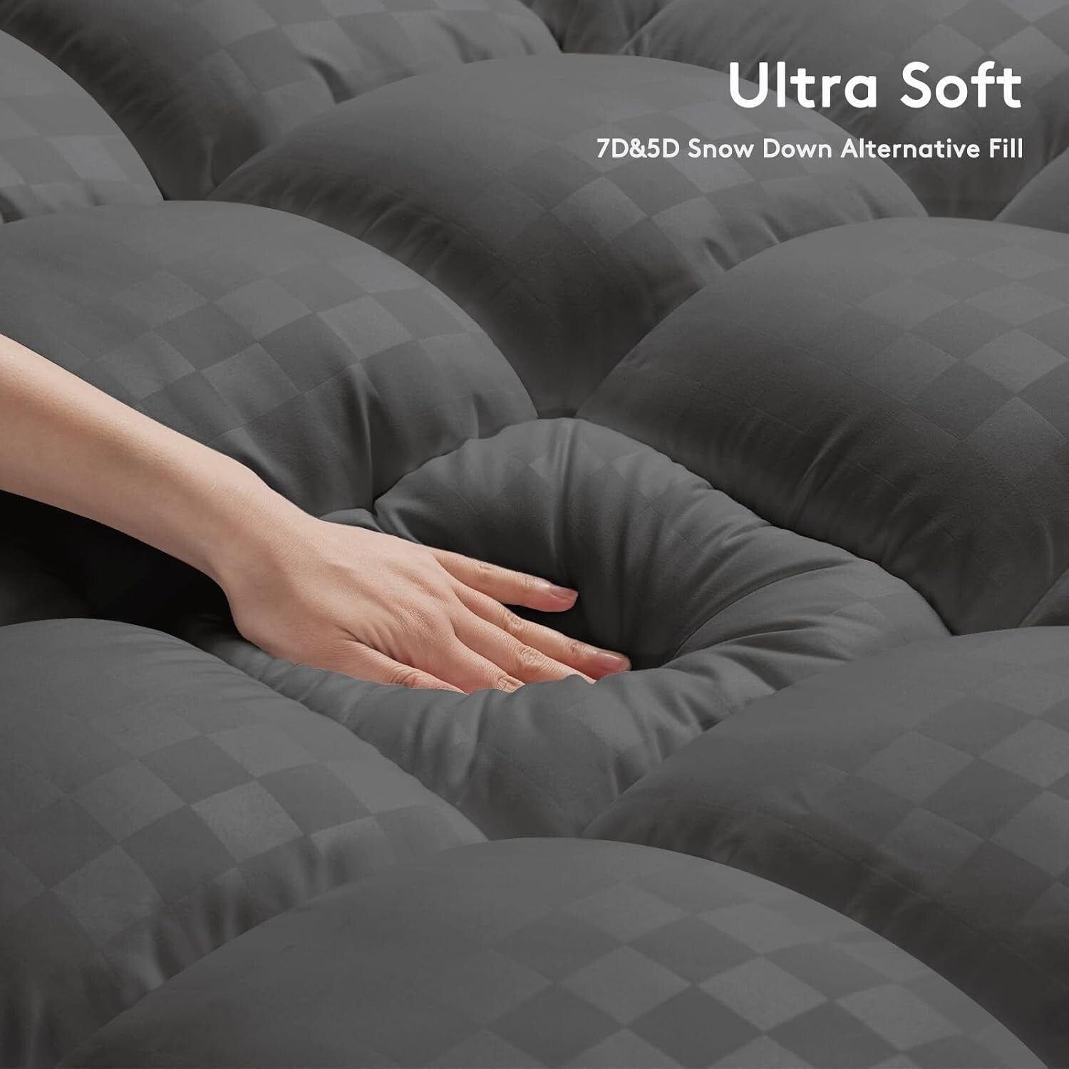 Microfiber Queen Mattress Pad - Extra Thick & Breathable with Quilted Design