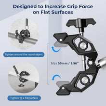 Load image into Gallery viewer, Adjustable Magic Arm Clamp with Super Clamp for Cameras and Lights, 1.5kg Limit