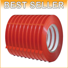 Load image into Gallery viewer, Hand-Tearable Red Sealing Tape - 3/8 in. x 180 yds, Pack of 10 for Easy Use