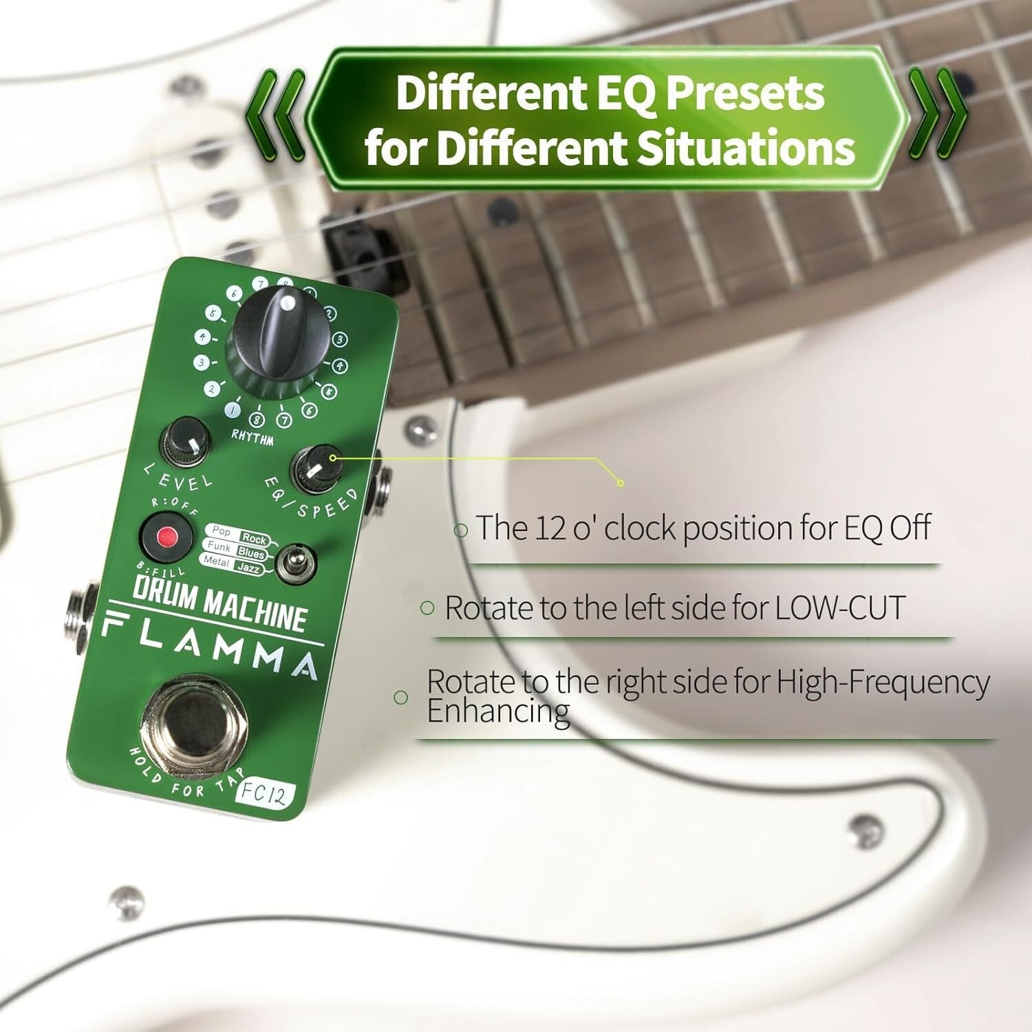 Metal Drum Machine Guitar Pedal with 48 Grooves & Real-Time Fill Function